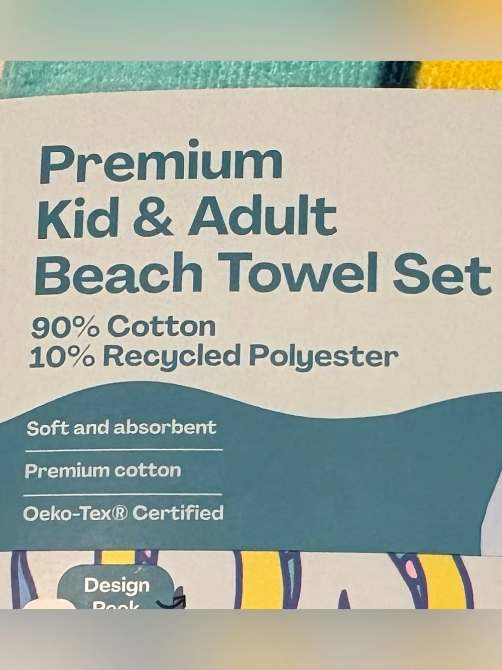 NEW HelloBello Premium Kid & Adult Beach Towel Set Octopus, Poncho & Adult Towel